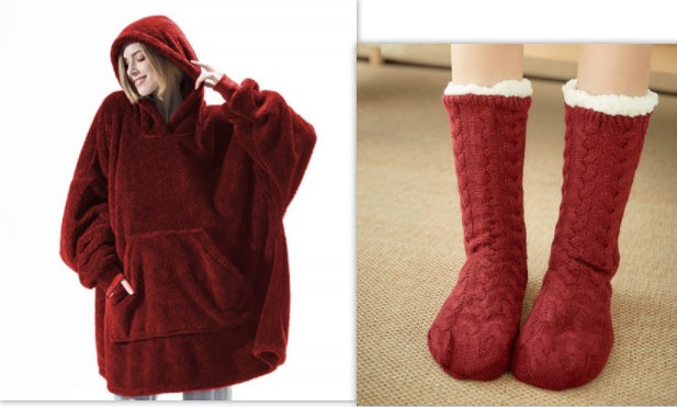 LuxioWear Oversized Hoodie Blanket | Double-Sided Fleece Sweatshirt
