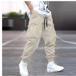 Multi-pocket Cargo Pants Men's Casual Hip-Hop Drawstring Trousers Outdoor Streetwear Sports Pant