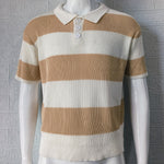 LuxioWear Mens Lapel Sweater | Slim Fit Short Sleeve Summer Top