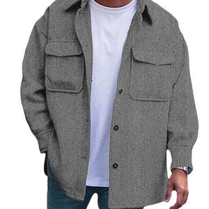 Men’s Casual Long Sleeve Polyester Top | Round Hem Fold Design Shirt