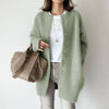 LuxioWear Womens Cardigan | Loose Round Neck Solid Color Jacket