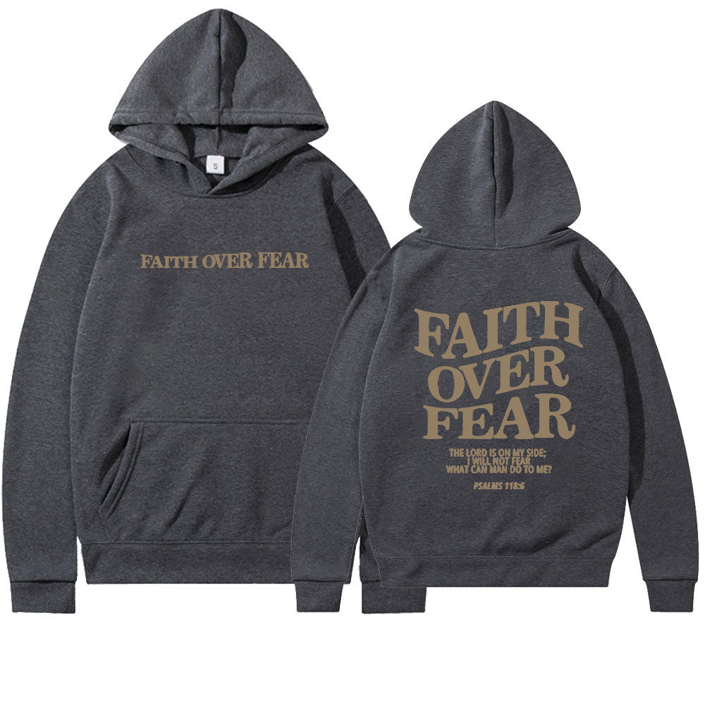 LuxioWear Faith Over Fear Hoodie | Christian Bible Verse Sweatshirt