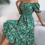 LuxioWear Floral Print Dress | Square Collar Ruffle Summer Outfit