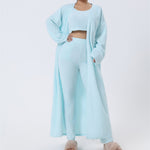 Cozy 3-Piece Pajama Set for Women | Soft Fluffy Lounge Wear Set