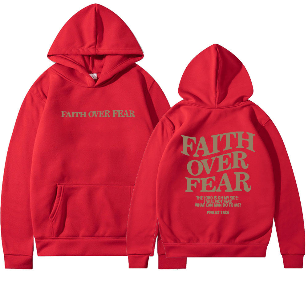 LuxioWear Faith Over Fear Hoodie | Christian Bible Verse Sweatshirt
