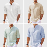 LuxioWear Mens Casual Shirt | Loose Fit Stand Collar Autumn Shirt
