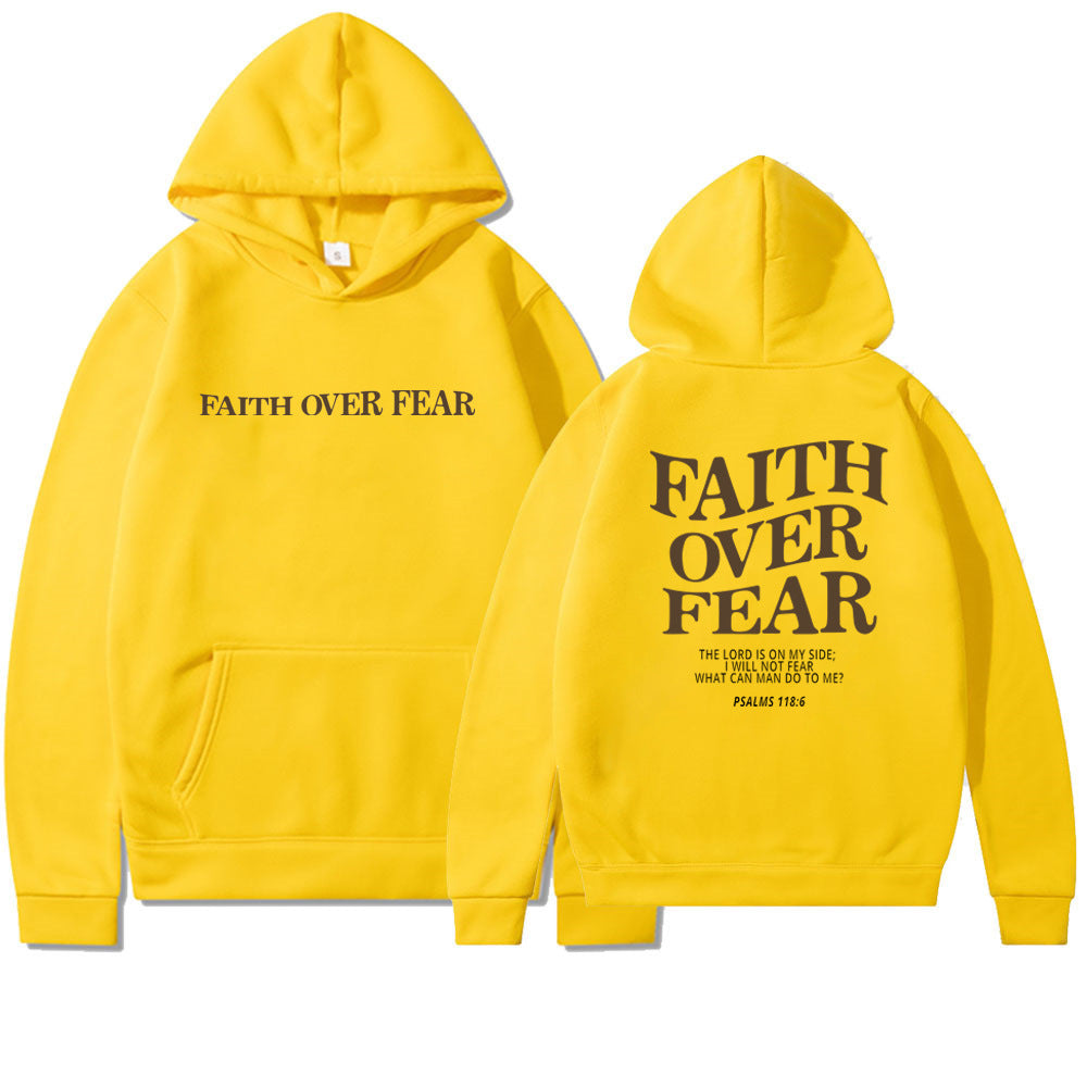 LuxioWear Faith Over Fear Hoodie | Christian Bible Verse Sweatshirt