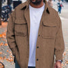 Men’s Casual Long Sleeve Polyester Top | Round Hem Fold Design Shirt