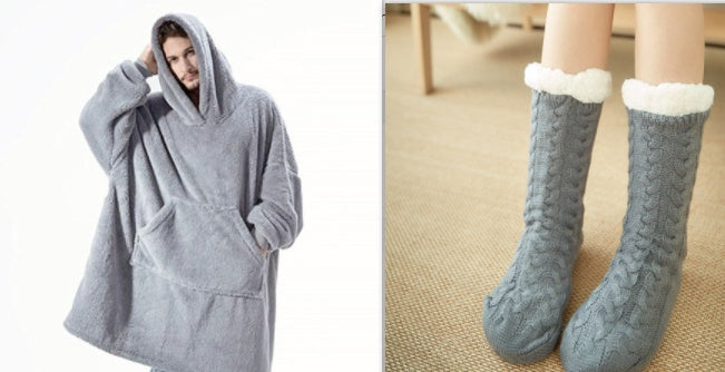 LuxioWear Oversized Hoodie Blanket | Double-Sided Fleece Sweatshirt