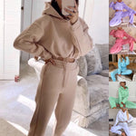 Jogging Suits for Women 2 Piece Tracksuit | Sexy Long Sleeve Hoodie & Pants Set
