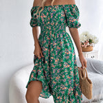 LuxioWear Floral Print Dress | Square Collar Ruffle Summer Outfit