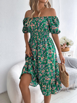 LuxioWear Floral Print Dress | Square Collar Ruffle Summer Outfit