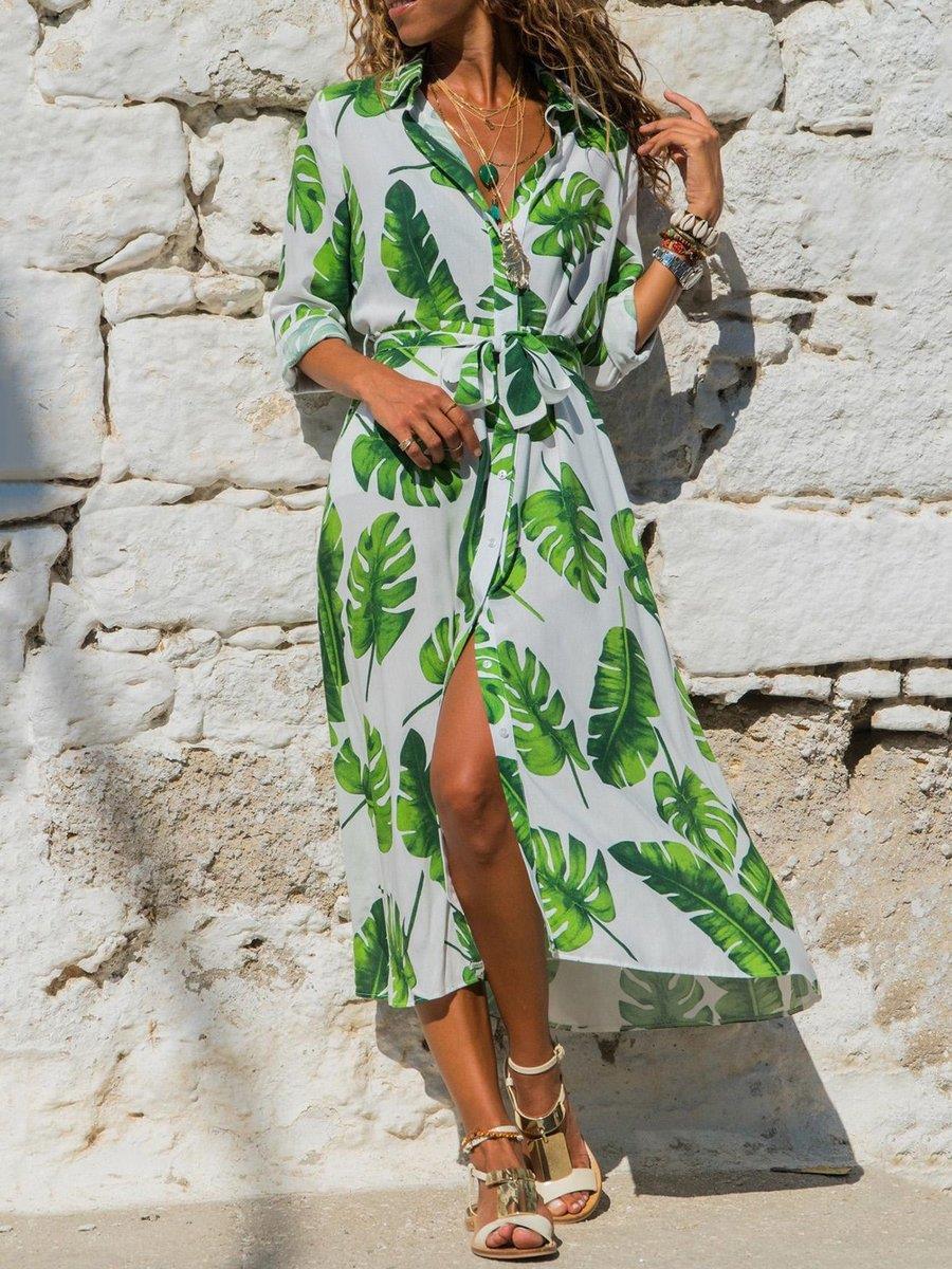 LuxioWear Vintage Chiffon Dress | Womens High Waist V-Neck Outfit