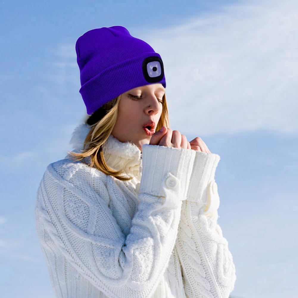 LuxioWear LED Knit Hat | Warm Knitted Beanie with Glowing Light