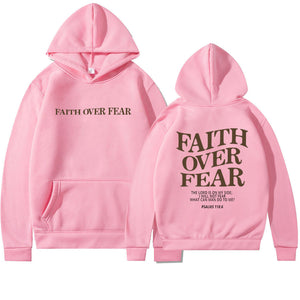 LuxioWear Faith Over Fear Hoodie | Christian Bible Verse Sweatshirt