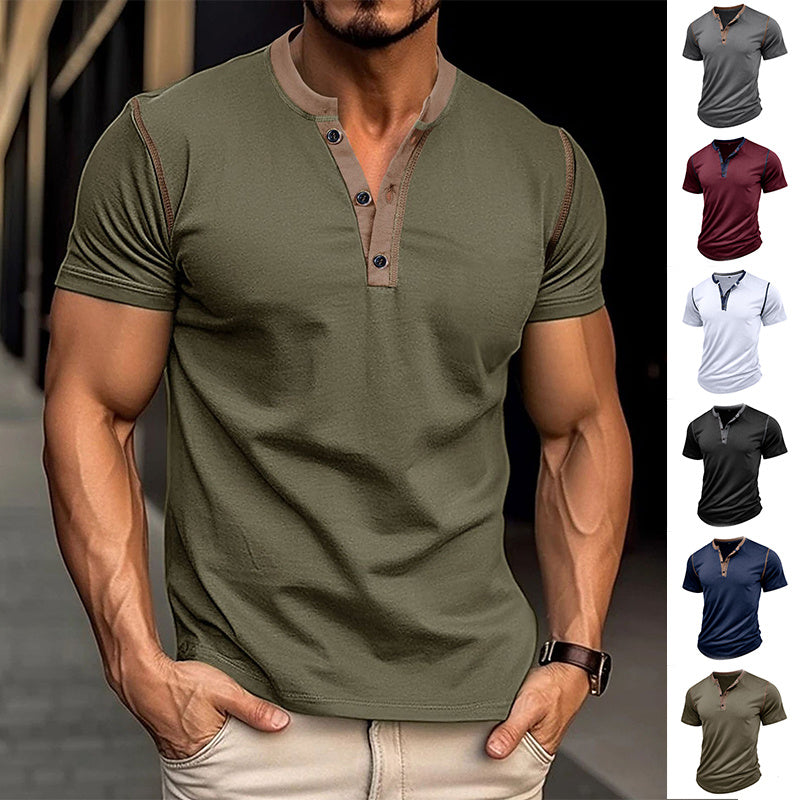 LuxioWear Mens Polo Shirt | Summer Short Sleeve V-Neck T-Shirt