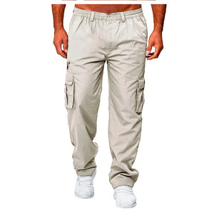 LuxioWear Men’s Loose Cargo Pants | Multi-Pocket Straight Trousers