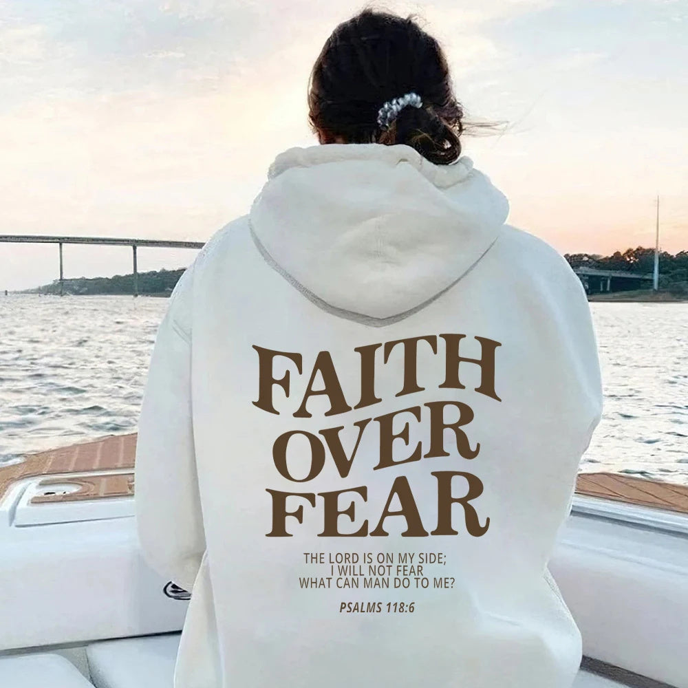 LuxioWear Faith Over Fear Hoodie | Christian Bible Verse Sweatshirt