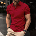LuxioWear Mens Polo Shirt | Summer Short Sleeve Button Lapel Top