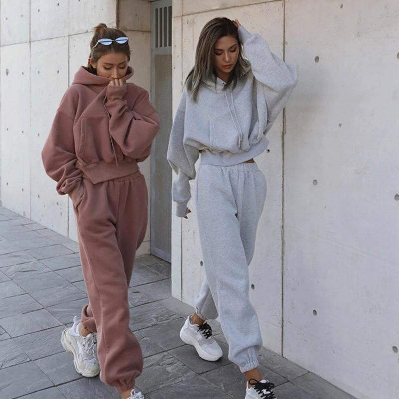LuxioWear Womens Hoodie Set | Autumn Winter Casual Sports Suit