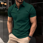 LuxioWear Mens Polo Shirt | Summer Short Sleeve Button Lapel Top
