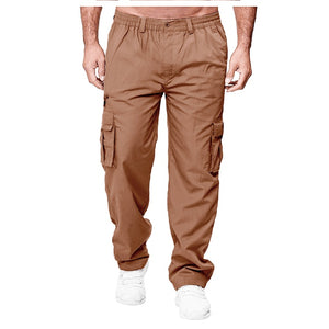 LuxioWear Men’s Loose Cargo Pants | Multi-Pocket Straight Trousers