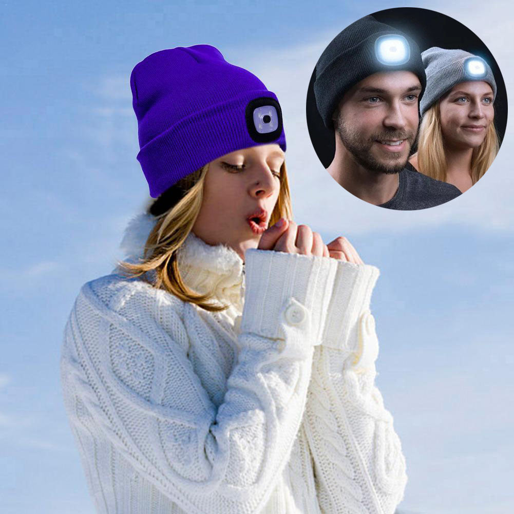 LuxioWear LED Knit Hat | Warm Knitted Beanie with Glowing Light