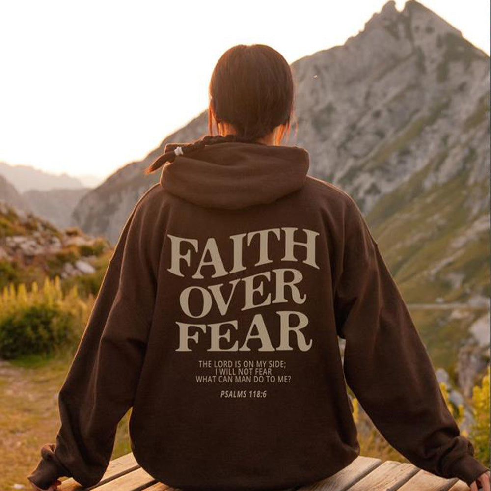 LuxioWear Faith Over Fear Hoodie | Christian Bible Verse Sweatshirt