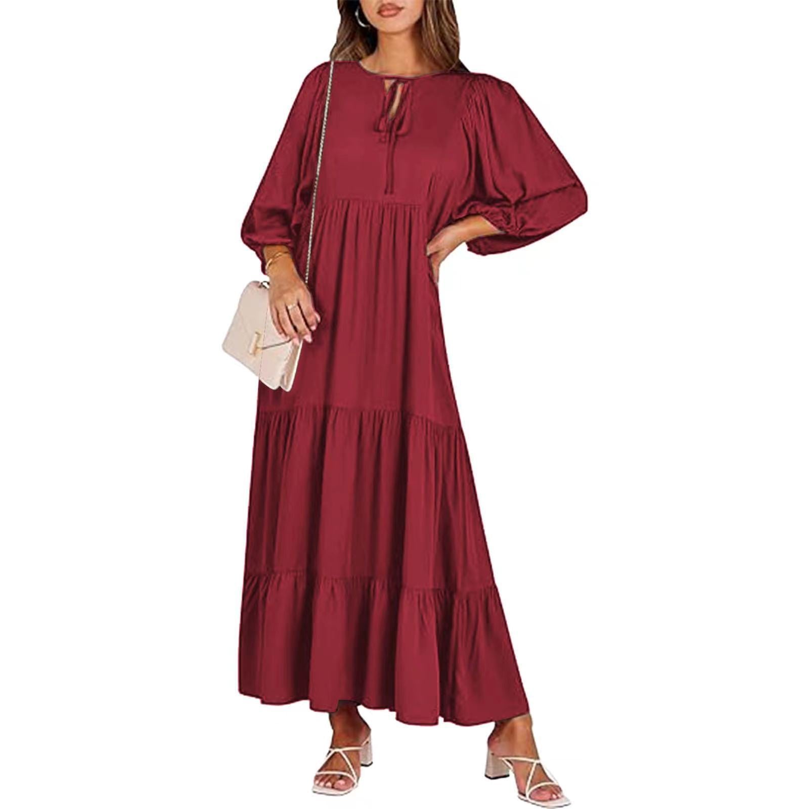 LuxioWear Bohemian Maxi Dress | Vintage Floral V-Neck Summer Outfit