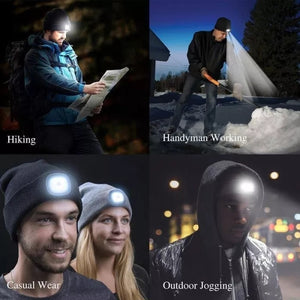 LuxioWear LED Knit Hat | Warm Knitted Beanie with Glowing Light