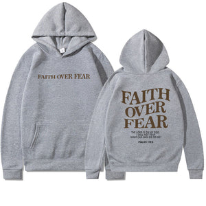 LuxioWear Faith Over Fear Hoodie | Christian Bible Verse Sweatshirt