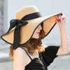LuxioWear Women’s Summer Sun Hat | Foldable Straw Floppy Beach Hat with Bow