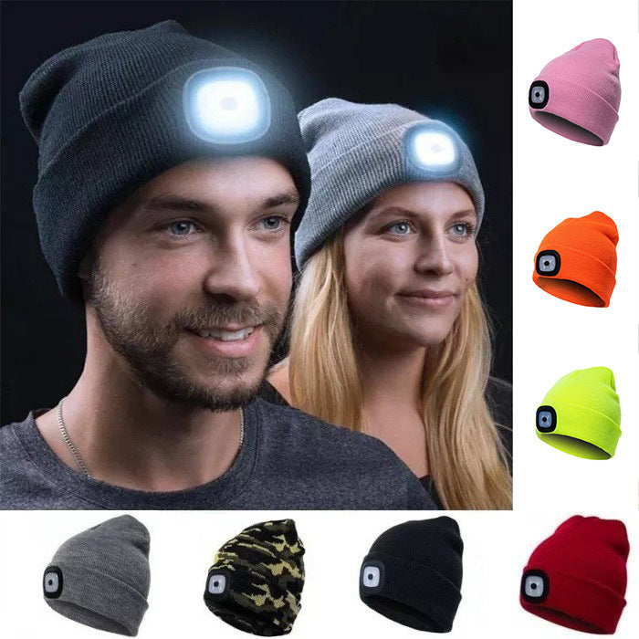 LuxioWear LED Knit Hat | Warm Knitted Beanie with Glowing Light