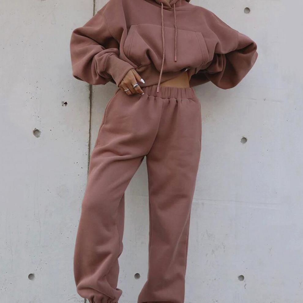 LuxioWear Womens Hoodie Set | Autumn Winter Casual Sports Suit