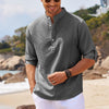 LuxioWear Mens Casual Shirt | Loose Fit Stand Collar Autumn Shirt