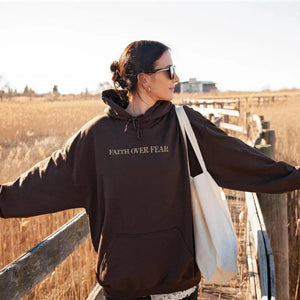 LuxioWear Faith Over Fear Hoodie | Christian Bible Verse Sweatshirt