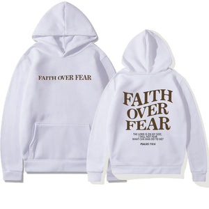 LuxioWear Faith Over Fear Hoodie | Christian Bible Verse Sweatshirt