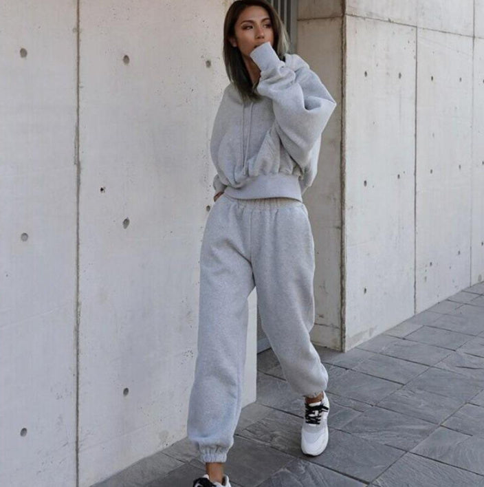 LuxioWear Womens Hoodie Set | Autumn Winter Casual Sports Suit