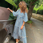 LuxioWear Bohemian Maxi Dress | Vintage Floral V-Neck Summer Outfit