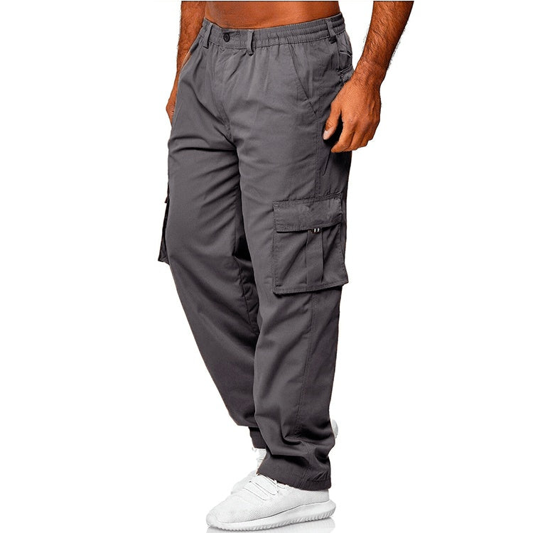 LuxioWear Men’s Loose Cargo Pants | Multi-Pocket Straight Trousers