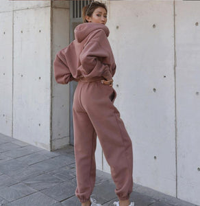 LuxioWear Womens Hoodie Set | Autumn Winter Casual Sports Suit