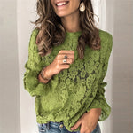 LuxioWear Hollow Lace Shirt | Womens Long Sleeve Streetwear Top