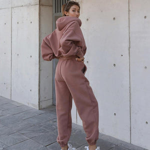 LuxioWear Womens Hoodie Set | Autumn Winter Casual Sports Suit