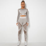 LuxioWear Seamless Yoga Suit | Breathable Long-Sleeved Fitness Outfit
